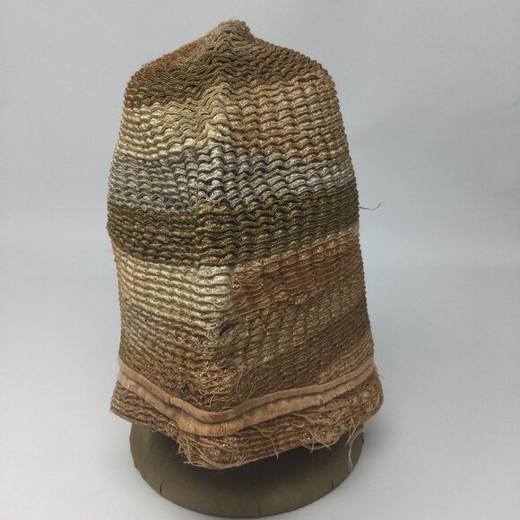 Antique Flapper Hat Woven Tan Cloche - Picture 8 of 9